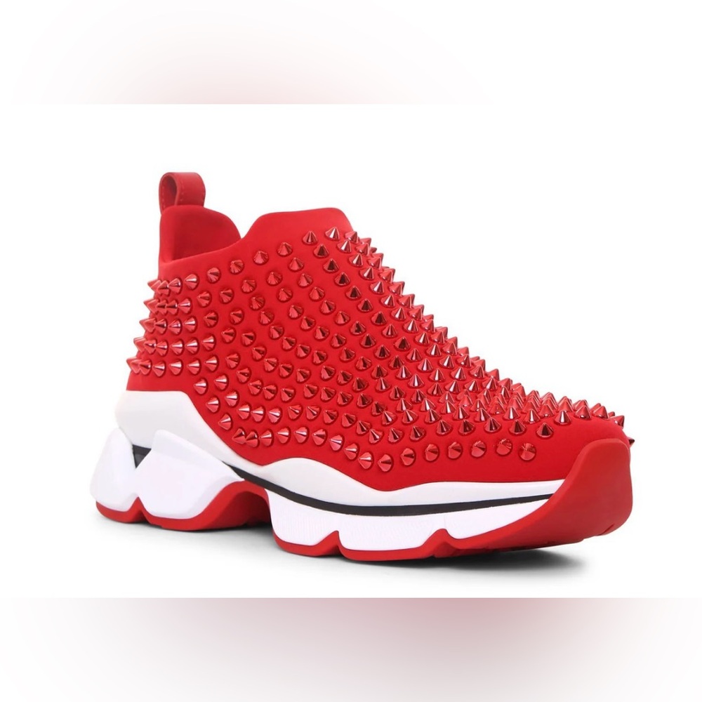 Christian Louboutin Red Spiked Sock Sneaker (Limited Edition, Archived)